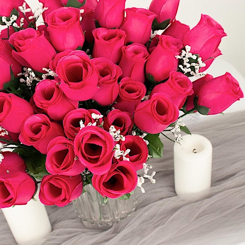 12 Silk Rose Buds Bushes Flowers Wedding Arrangements