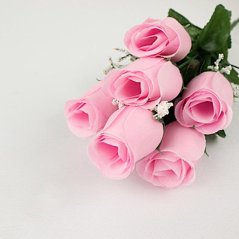 12 Silk Rose Buds Bushes Flowers Wedding Arrangements