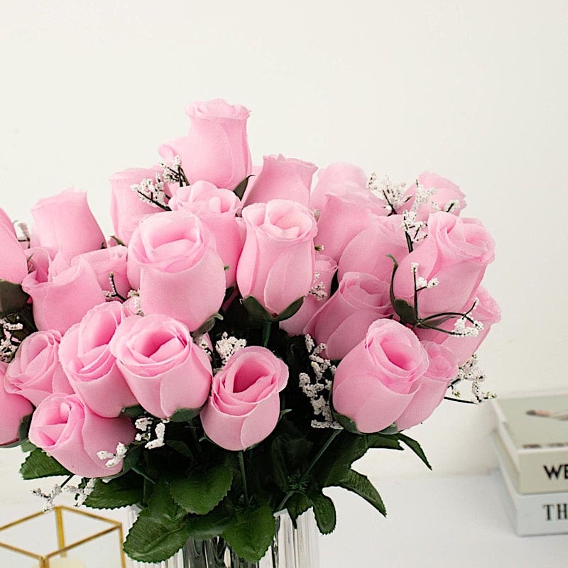 12 Silk Rose Buds Bushes Flowers Wedding Arrangements