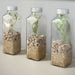 12 Square 12 oz Refillable Glass Bottles Storage Jars with Aluminum Caps - Clear GLAS_JAR21_12_CLR