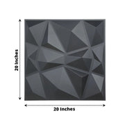 12 Square 20" x 20" Matte PVC Stick On Wall Panels 3D Diamond Design