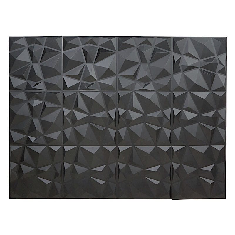 12 Square 20" x 20" Matte PVC Stick On Wall Panels 3D Diamond Design
