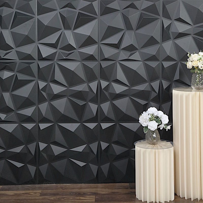 12 Square 20" x 20" Matte PVC Stick On Wall Panels 3D Diamond Design