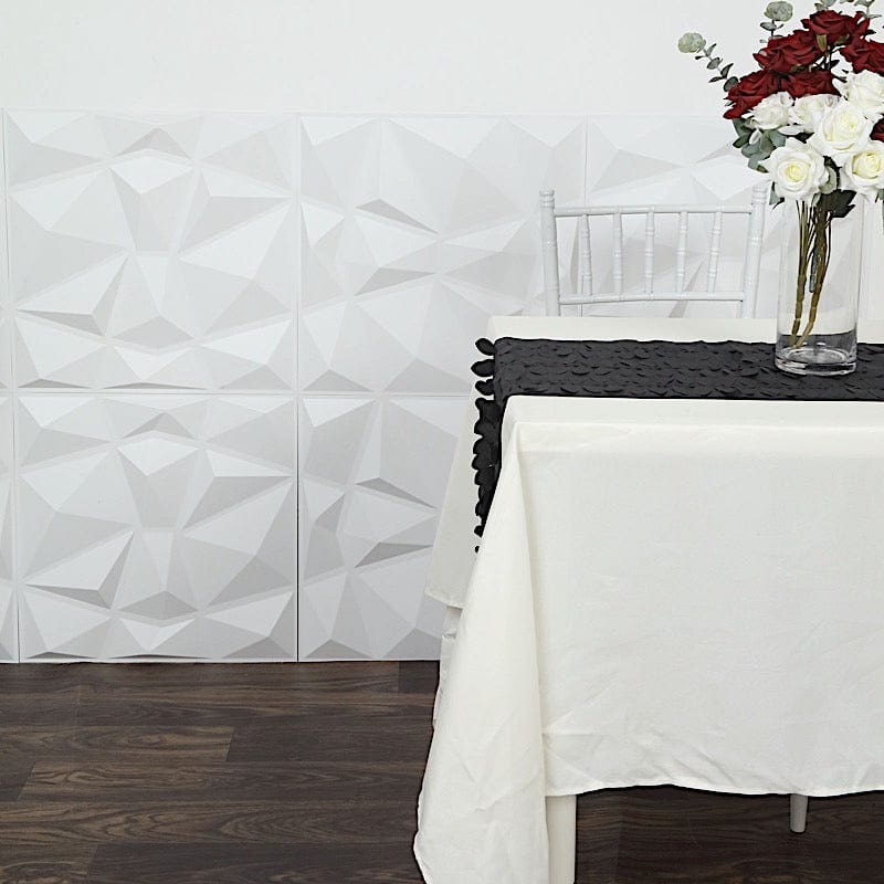 12 Square 20" x 20" Matte PVC Stick On Wall Panels 3D Diamond Design