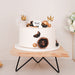 12" Square Natural Wooden Cake Cupcake Dessert Stand - Brown with Black CAKE_WOD007_12_NAT