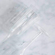 12 Stylish Glitter Plastic Champagne Flute Glasses - 6 oz - Disposable Tableware