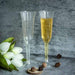12 Stylish Glitter Plastic Champagne Flute Glasses - 6 oz - Disposable Tableware