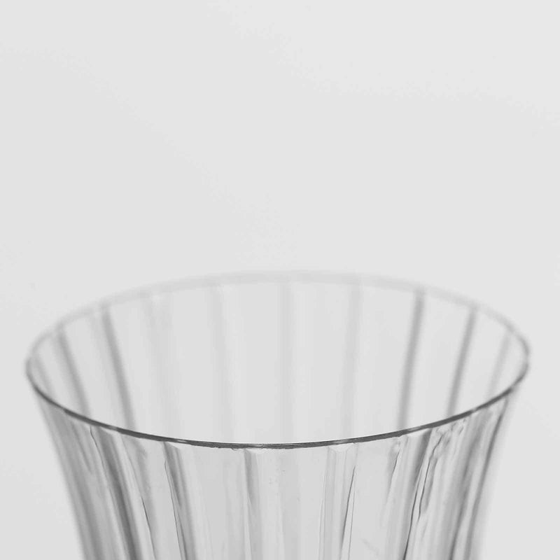 12 Stylish Glitter Plastic Champagne Flute Glasses - 6 oz - Disposable Tableware