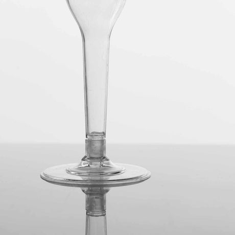 12 Stylish Glitter Plastic Champagne Flute Glasses - 6 oz - Disposable Tableware