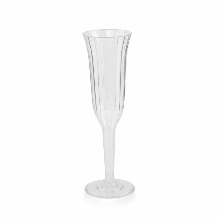 12 Stylish Glitter Plastic Champagne Flute Glasses - 6 oz - Disposable Tableware PLST_CC22