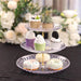 12" tall 3 Tier Plastic Dessert Stand Round Cupcake Holder - Clear with Gold CAKE_PLST_R003_M_CLR
