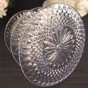 12" tall 3 Tier Plastic Dessert Stand Round Cupcake Holder - Clear with Gold CAKE_PLST_R003_M_CLR