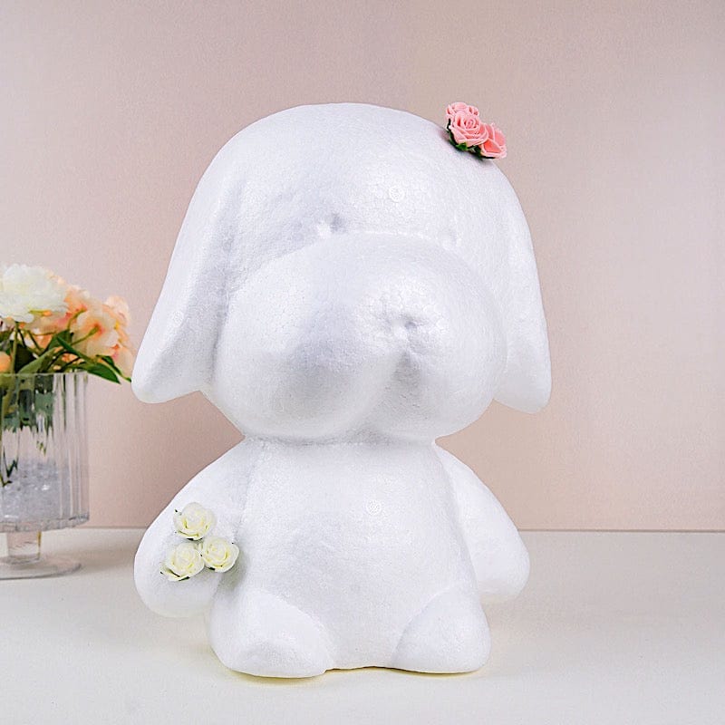 12" tall 3D Puppy Styrofoam Craft DIY Arts Party Decoration - White FOAM_CRAF_DOG01_M