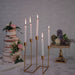 12" tall 5 Arm Geometric Metal Candelabra Taper Candle Holder - Gold IRON_CAND_028_GOLD