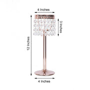 12" tall Faux Crystal Beaded Candle Holder Centerpiece
