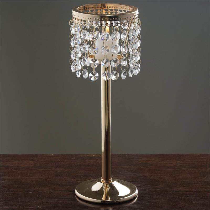 12" tall Faux Crystal Beaded Candle Holder Centerpiece