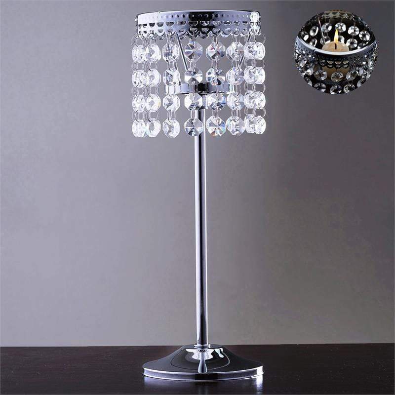 12" tall Faux Crystal Beaded Candle Holder Centerpiece