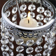 12" tall Faux Crystal Beaded Candle Holder Centerpiece