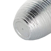 12" tall Metallic Round Plastic Flower Plant Pot with Horizontal Lines Design