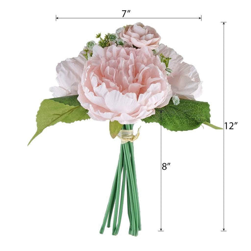 12" tall Silk Artificial Peony Flowers Bouquet
