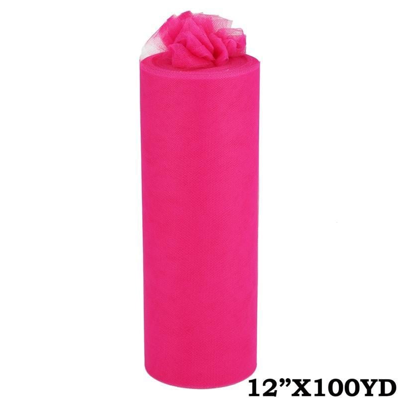 12" x 100 yards Wedding Tulle Roll - Fuchsia TUL_12ROL_100YD_FUSH