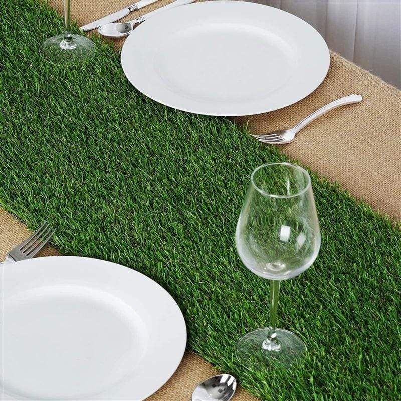 12" x 108" Artificial Green Grass Table Runner RUN_GRN01_1x9