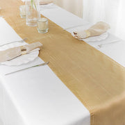12" x 108" Metallic Accordion Crinkled Taffeta Table Runner