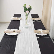 12" x 108" Metallic Accordion Crinkled Taffeta Table Runner