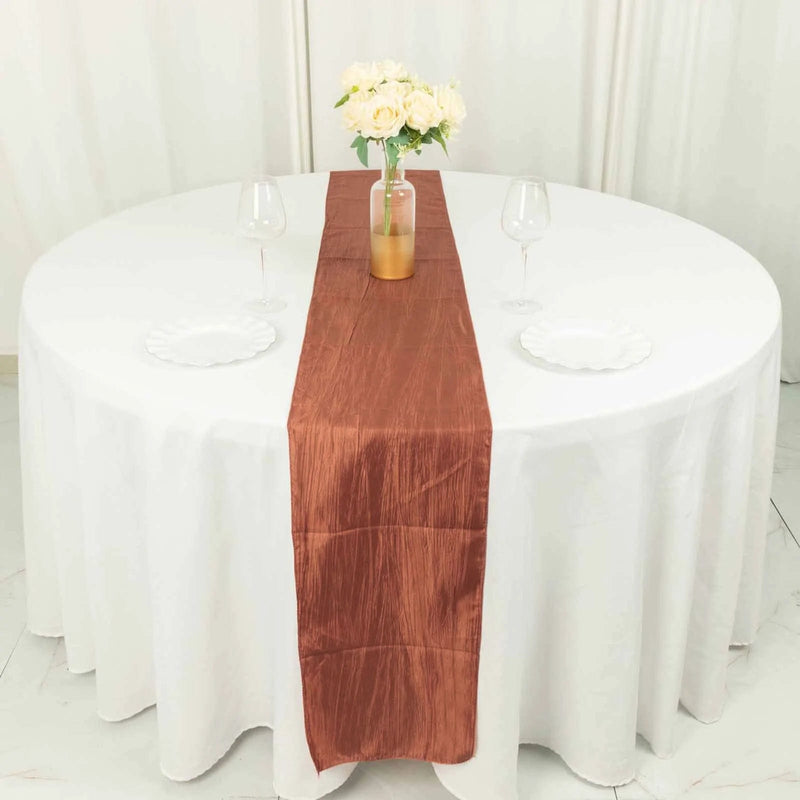 12" x 108" Metallic Accordion Crinkled Taffeta Table Runner