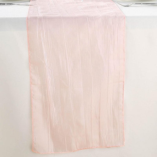 12" x 108" Metallic Accordion Crinkled Taffeta Table Runner RUN_ACRNK_046