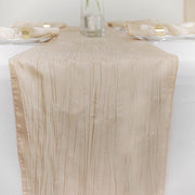 12" x 108" Metallic Accordion Crinkled Taffeta Table Runner RUN_ACRNK_081