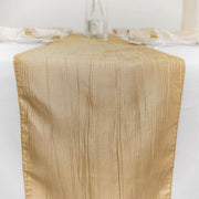 12" x 108" Metallic Accordion Crinkled Taffeta Table Runner RUN_ACRNK_GOLD