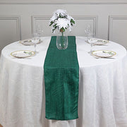 12" x 108" Metallic Accordion Crinkled Taffeta Table Runner RUN_ACRNK_HUNT