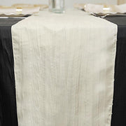 12" x 108" Metallic Accordion Crinkled Taffeta Table Runner RUN_ACRNK_IVR