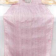 12" x 108" Metallic Accordion Crinkled Taffeta Table Runner RUN_ACRNK_PINK