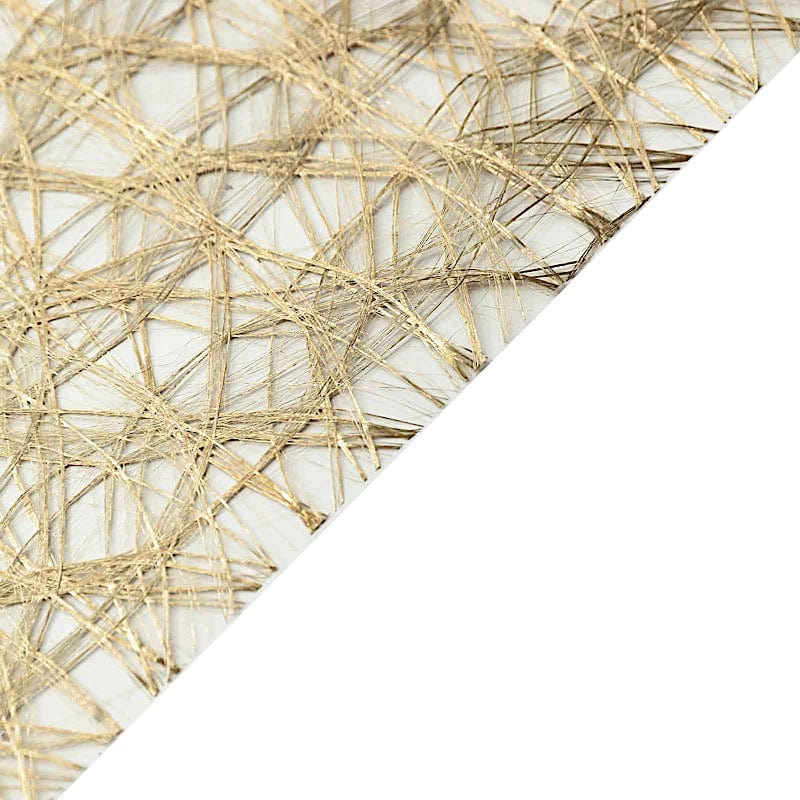 12" x 108" Metallic Non Woven Fiber Polyester Table Runner - Gold RUN_MET03_GOLD