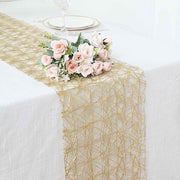 12" x 108" Metallic Non Woven Fiber Polyester Table Runner - Gold RUN_MET03_GOLD