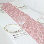 12" x 108" Rose Flower Design Lace Table Runner