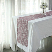 12" x 108" Rose Flower Design Lace Table Runner