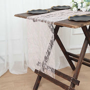 12" x 108" Rose Flower Design Lace Table Runner