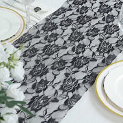 12" x 108" Rose Flower Design Lace Table Runner