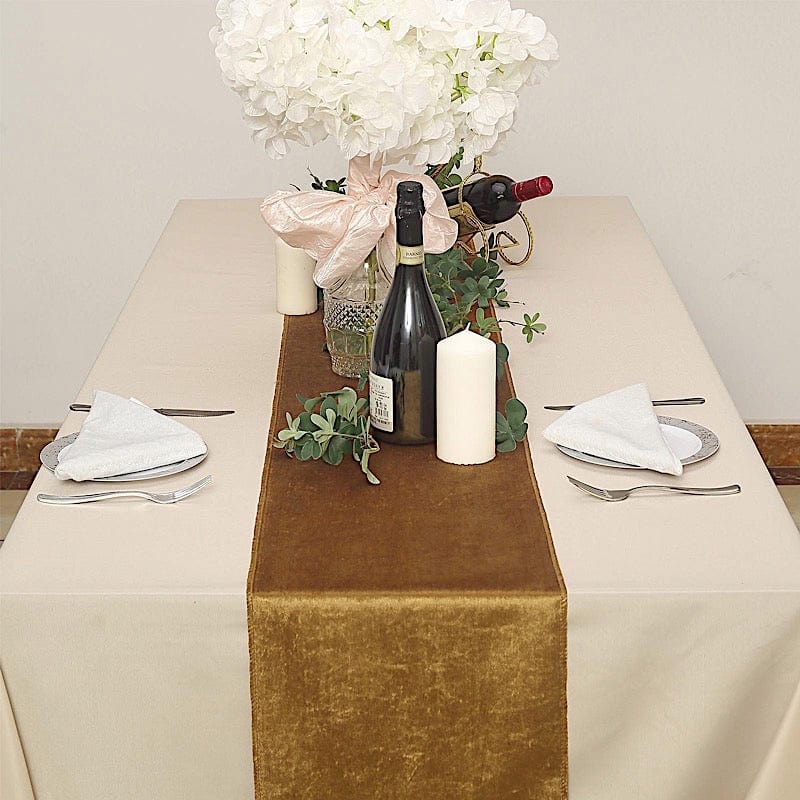 12"x107" Premium Velvet Table Runner Wedding Linens