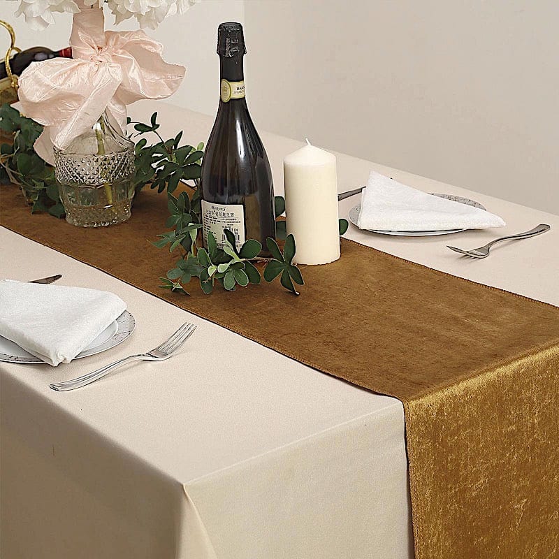 12"x107" Premium Velvet Table Runner Wedding Linens