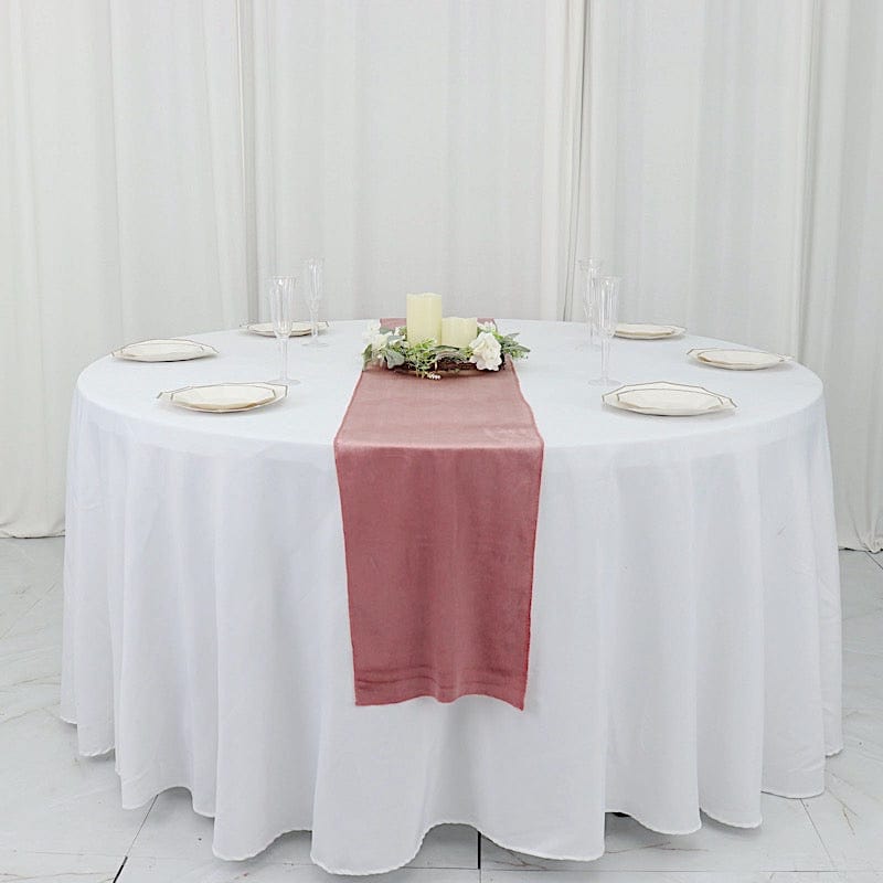 12"x107" Premium Velvet Table Runner Wedding Linens