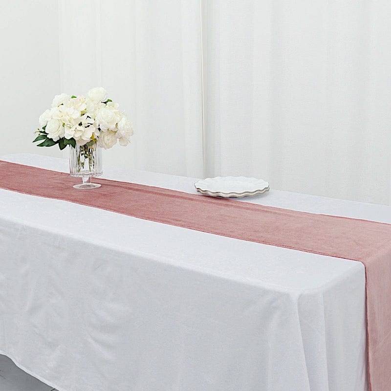 12"x107" Premium Velvet Table Runner Wedding Linens
