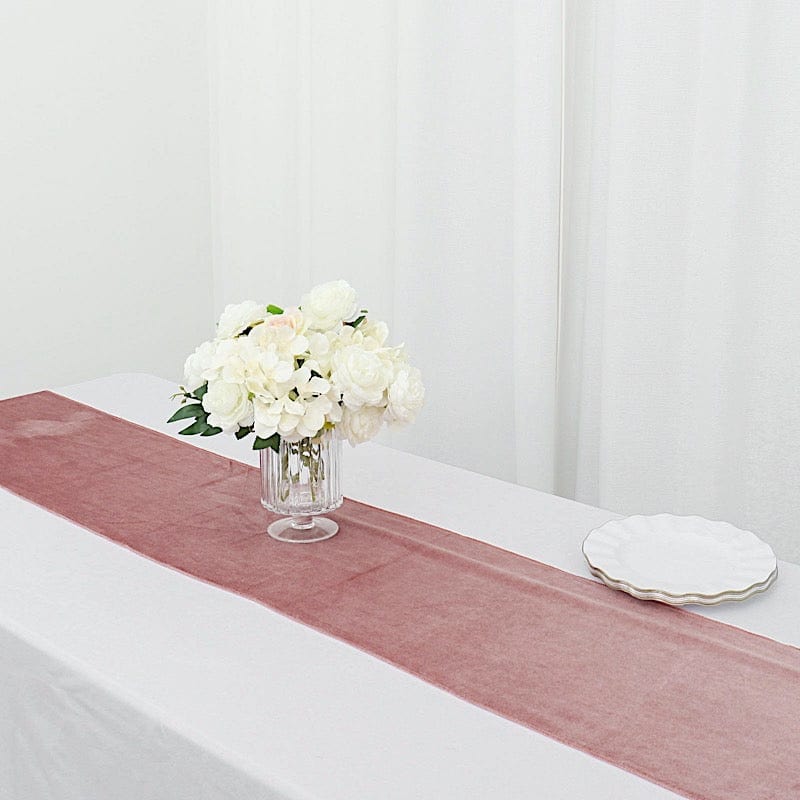 12"x107" Premium Velvet Table Runner Wedding Linens