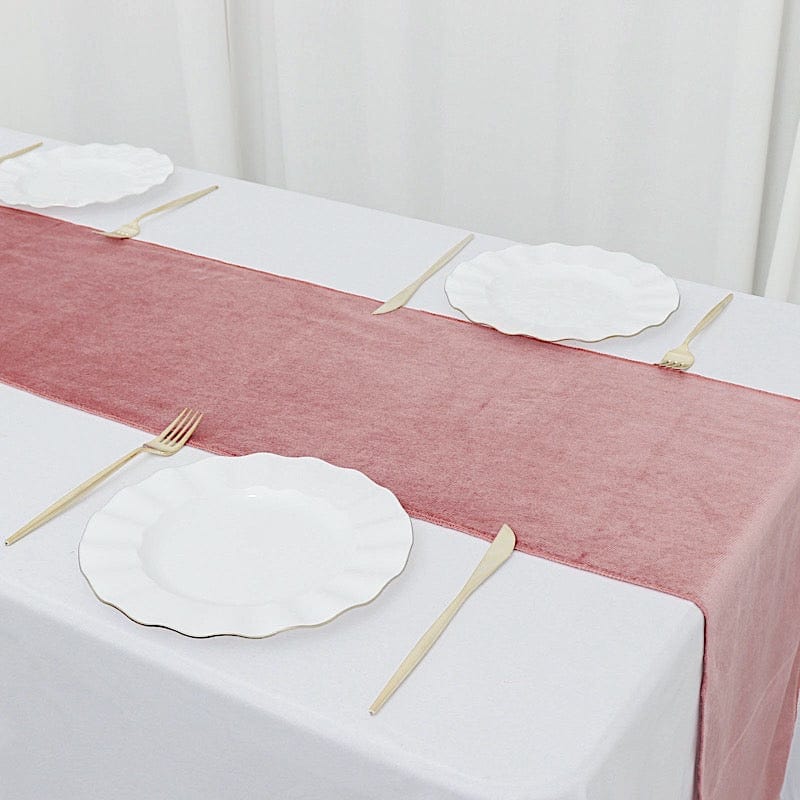 12"x107" Premium Velvet Table Runner Wedding Linens