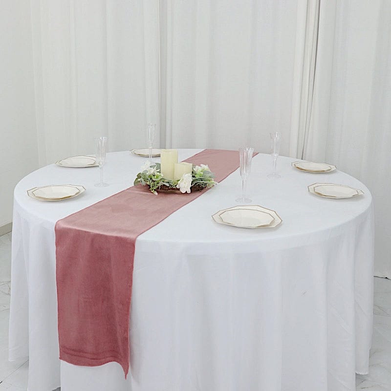 12"x107" Premium Velvet Table Runner Wedding Linens