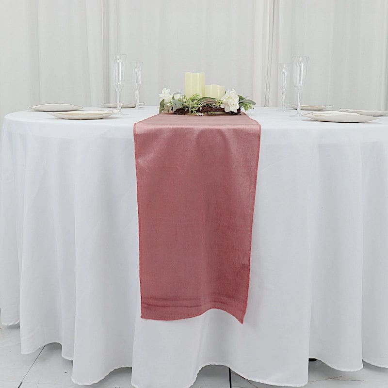 12"x107" Premium Velvet Table Runner Wedding Linens