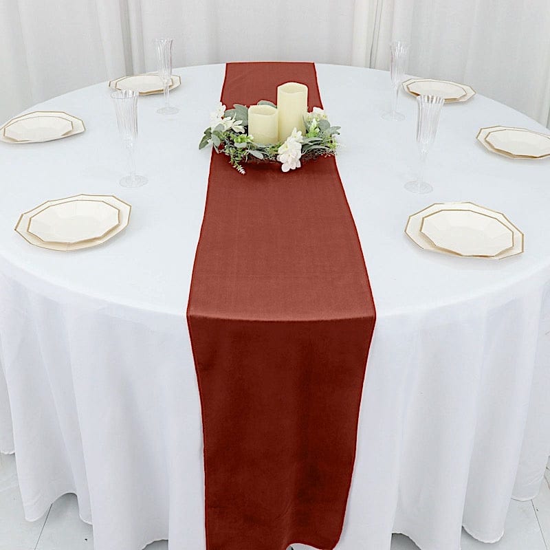 12"x107" Premium Velvet Table Runner Wedding Linens